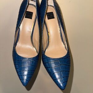 White House Black Market Blue Croc Heels